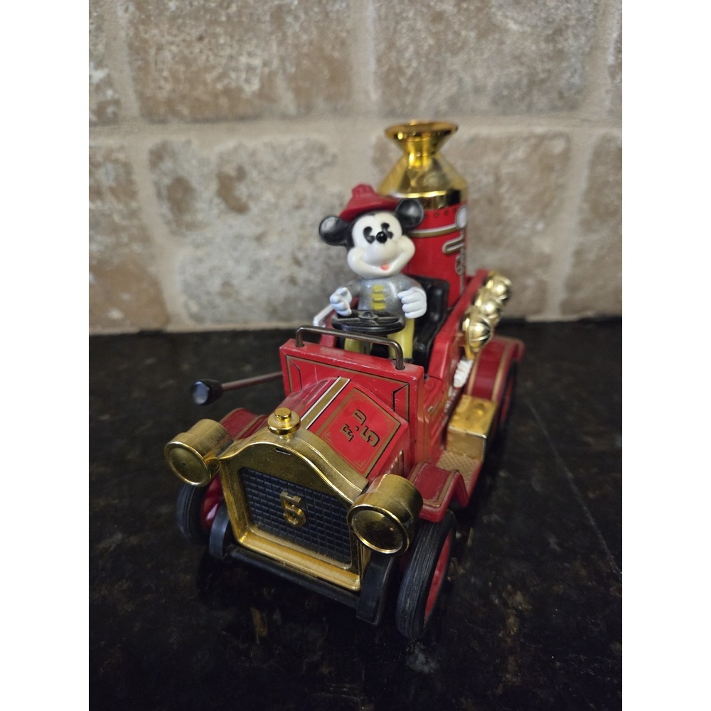 VTG Walt Disney Mickey Mouse Old Timers Fire Engine #5 Japan Good Working Nice